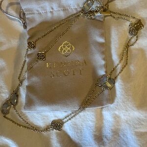 Classic Kendra Scott logo Gold Necklace with Iridescent Accents 36”